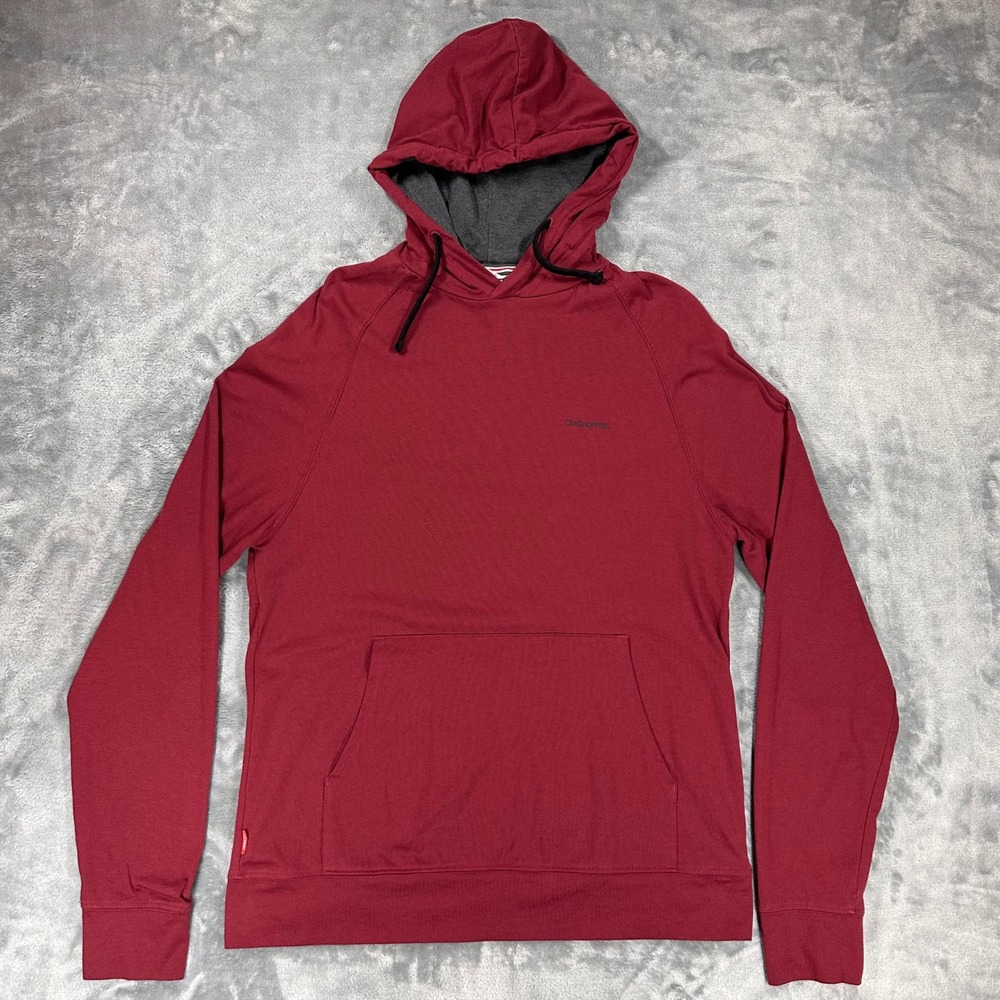 Craghoppers Mens Insect Shield‎ Hoodie Red Burgundy Pullover CMT926 M EUR 50